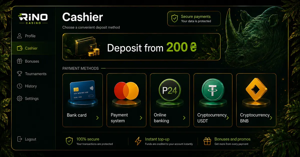 Іконки способів оплати в касі: Visa, Mastercard, Приват24, USDT, Binance Pay